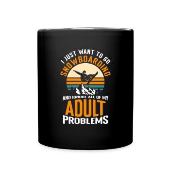 Snowboarding Hobby Ski - Tasse einfarbig - Schwarz - Vorne