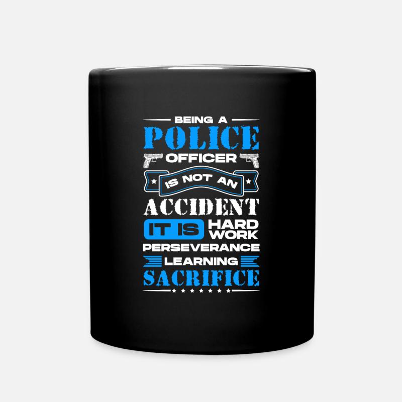 Polizei Sirene Uniform - Tasse einfarbig - Schwarz