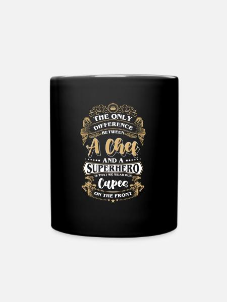 Küchenchef Küche Kochmütze Kochkunst - Tasse einfarbig - Schwarz