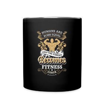 Fitness Trainer Bench Press Training - Full Colour Mug - black - Front
