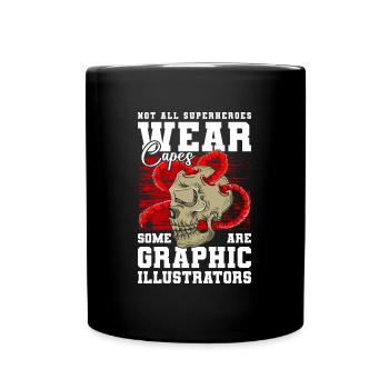 Illustrator Grafik Zeichnen - Tasse einfarbig - Schwarz - Vorne