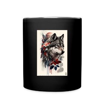 Wolf Design par ART8NS Art sur Streetwear S 03of25 - Mug uni - noir - Devant