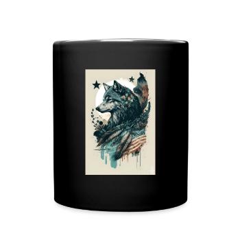 Wolf Design by ART8NS Art on Streetwear S 21of25 - Full Colour Mug - black - Front