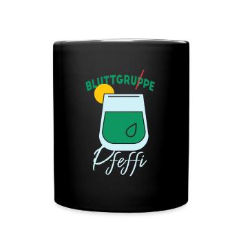 Blutgruppe Pfeffi - Tasse einfarbig - Schwarz - Vorne