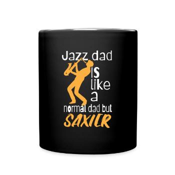 Jazz dad est comme un papa normal mais saxier - Mug uni - noir - Devant