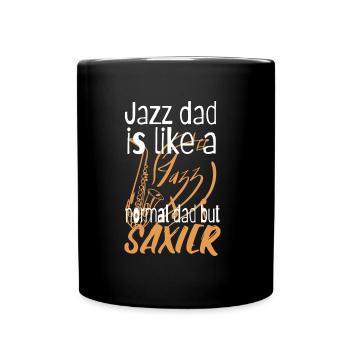 Jazz dad est comme un papa normal mais saxier - Mug uni - noir - Devant