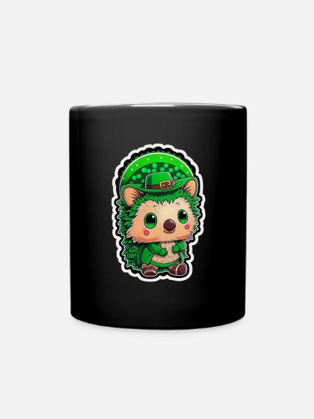Hedgehog costume st patrick kawaii funny - Full Colour Mug - black