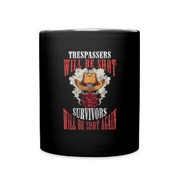 Cowboy Wild West Saddle - Mug uni - noir - Devant