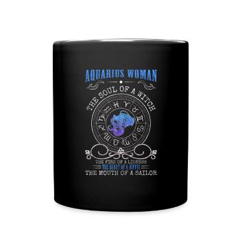 Horoscope Soleil du signe du zodiaque - Mug uni - noir - Devant