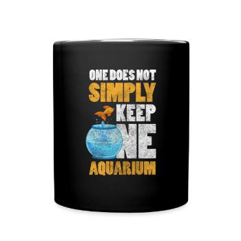 Aquarium Fischzucht Haustier - Tasse einfarbig - Schwarz - Vorne