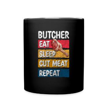 Boucherie Viande Porc Travail - Mug uni - noir - Devant