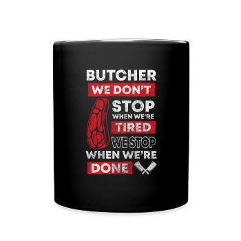 Schlachter Metzgerei Schwein - Tasse einfarbig - Schwarz - Vorne