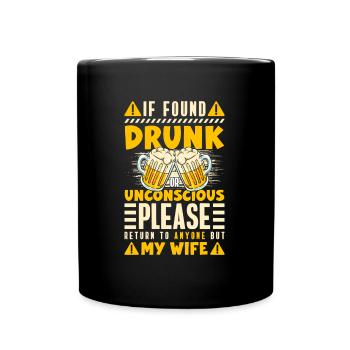Alkohol Spaß Wochenende - Tasse einfarbig - Schwarz - Vorne