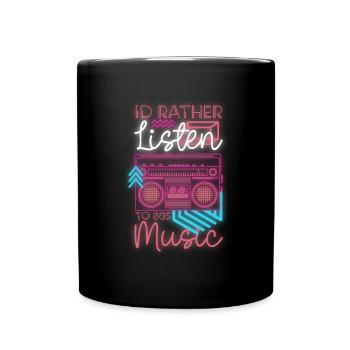 80er Disco Kostüm - Tasse einfarbig - Schwarz - Vorne