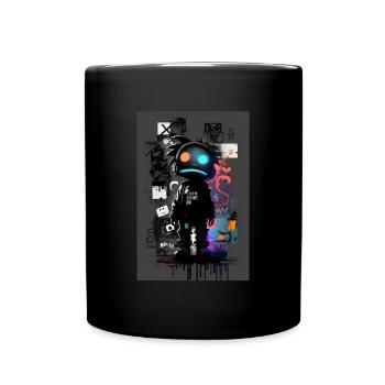 Robot Graffiti Design par ART8NS Art ON Streetwear - Mug uni - noir - Devant