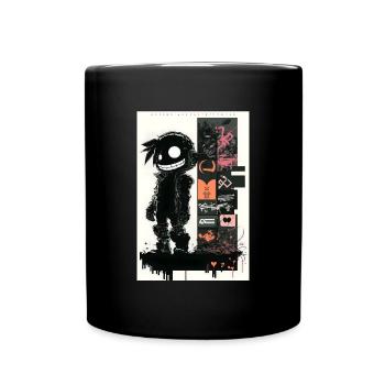 Robot Graffiti Design par ART8NS Art ON Streetwear - Mug uni - noir - Devant