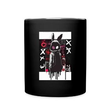 Bunny Graffiti Design by ART8NS Art ON Streetwear - Tasse einfarbig - Schwarz - Vorne