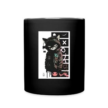 Cat Graffiti Design by ART8NS Art ON Streetwear - Tasse einfarbig - Schwarz - Vorne