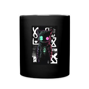 Crazy Graffiti Cat by ART8NS Art ON Streetwear - Tasse einfarbig - Schwarz - Vorne