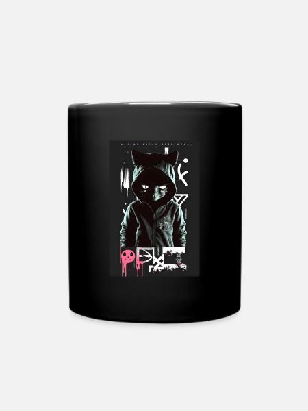 Crazy Graffiti Cat par ART8NS Art ON Streetwear - Mug uni - noir