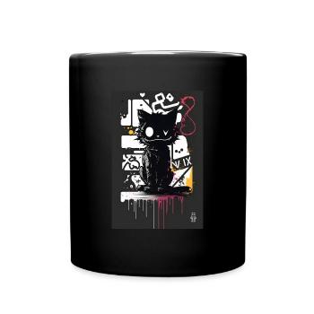 Cat by ART8NS - Art ON Streetwear - Tasse einfarbig - Schwarz - Vorne