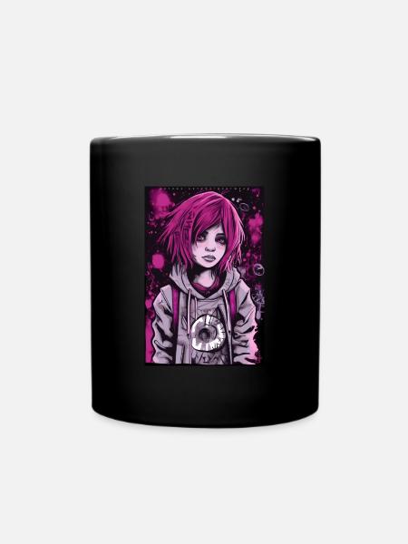 Pink Cyberpunk Girl ART8NS - Art ON Streetwear - Full Colour Mug - black