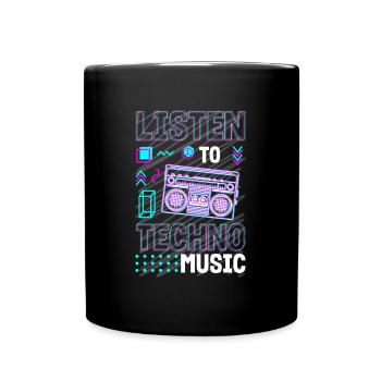 Rave House Musik Dj - Tasse einfarbig - Schwarz - Vorne