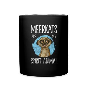 Meerkat Animal Fur Safari - Full Colour Mug - black - Front