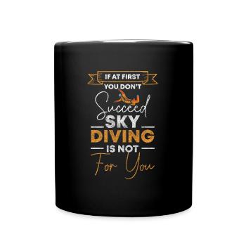 Skydiving Airplane Sport Flying - Full Colour Mug - black - Front