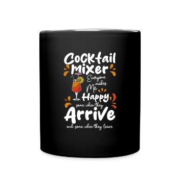 Bartender Drinks Mixed Drink Pina Colada - Full Colour Mug - black - Front