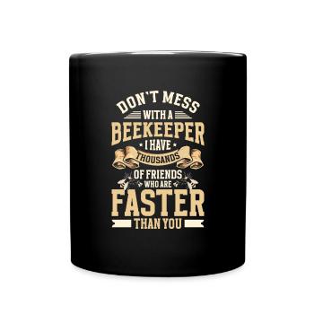 Apiculteur essaim d’abeilles nid d’abeilles nature - Mug uni - noir - Devant