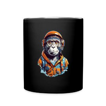 Chimpanzé intelligent - ingénieur et mécanicien - Mug uni - noir - Devant