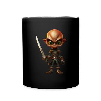 Alien pirate with saber - Full Colour Mug - black - Front