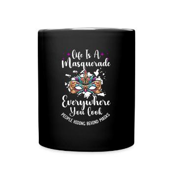 Verkleidung Kostümfest Mardi Gras Fremder - Tasse einfarbig - Schwarz - Vorne