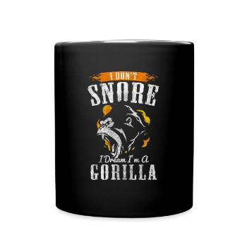 Gorilla Tier Dschungel Schimpanse - Tasse einfarbig - Schwarz - Vorne