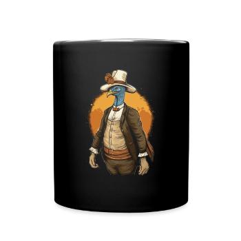 Thanksgiving American Pilgrim Turkey - Full Colour Mug - black - Front