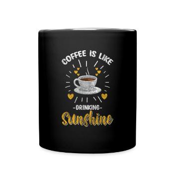 Kaffee Espresso Getränk - Tasse einfarbig - Schwarz - Vorne