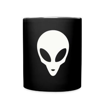 Silhouette of an alien head - Full Colour Mug - black - Front