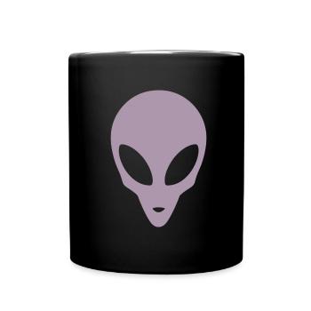 Silhouette of an alien head - Full Colour Mug - black - Front