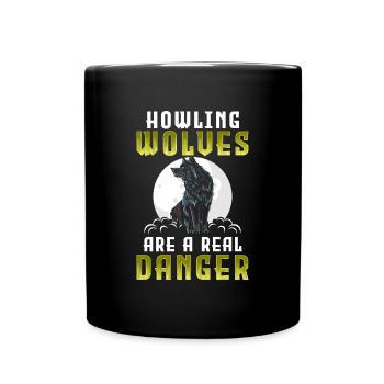 Loup Lune mystique - Mug uni - noir - Devant