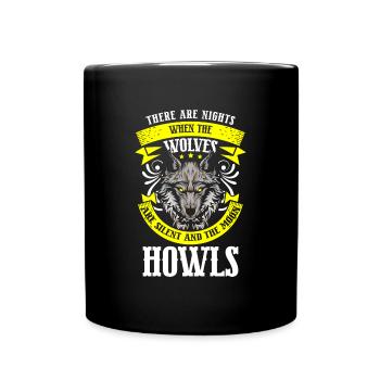 Wolf Rudel Nordisch - Tasse einfarbig - Schwarz - Vorne