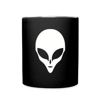 Alien Silhouette Head Face - Full Colour Mug - black - Front