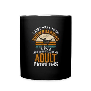 Snowboard Board Winter Holidays - Full Colour Mug - black - Front