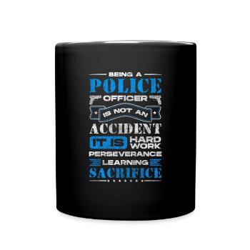 Police, application de la loi, menottes au crime - Mug uni - noir - Devant