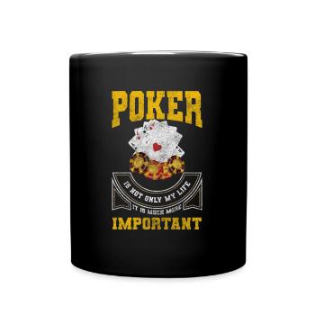 Kartenspieler Karten Blackjack Bluff - Tasse einfarbig - Schwarz - Vorne