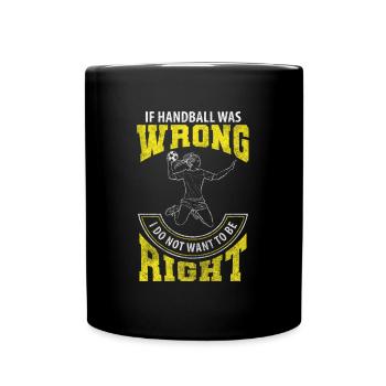 Handballer Handballspieler Turnier Sprungwurf - Tasse einfarbig - Schwarz - Vorne