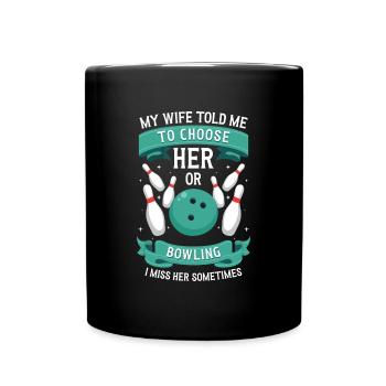 Bowling Spieler - Tasse einfarbig - Schwarz - Vorne
