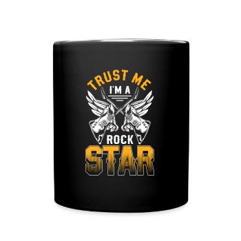 Rock Band Sänger - Tasse einfarbig - Schwarz - Vorne