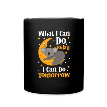 Koala Bären Baum - Tasse einfarbig - Schwarz - Vorne