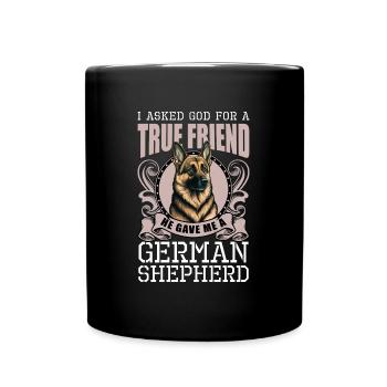 German Shepherd Pet Service Dog - Full Colour Mug - black - Front
